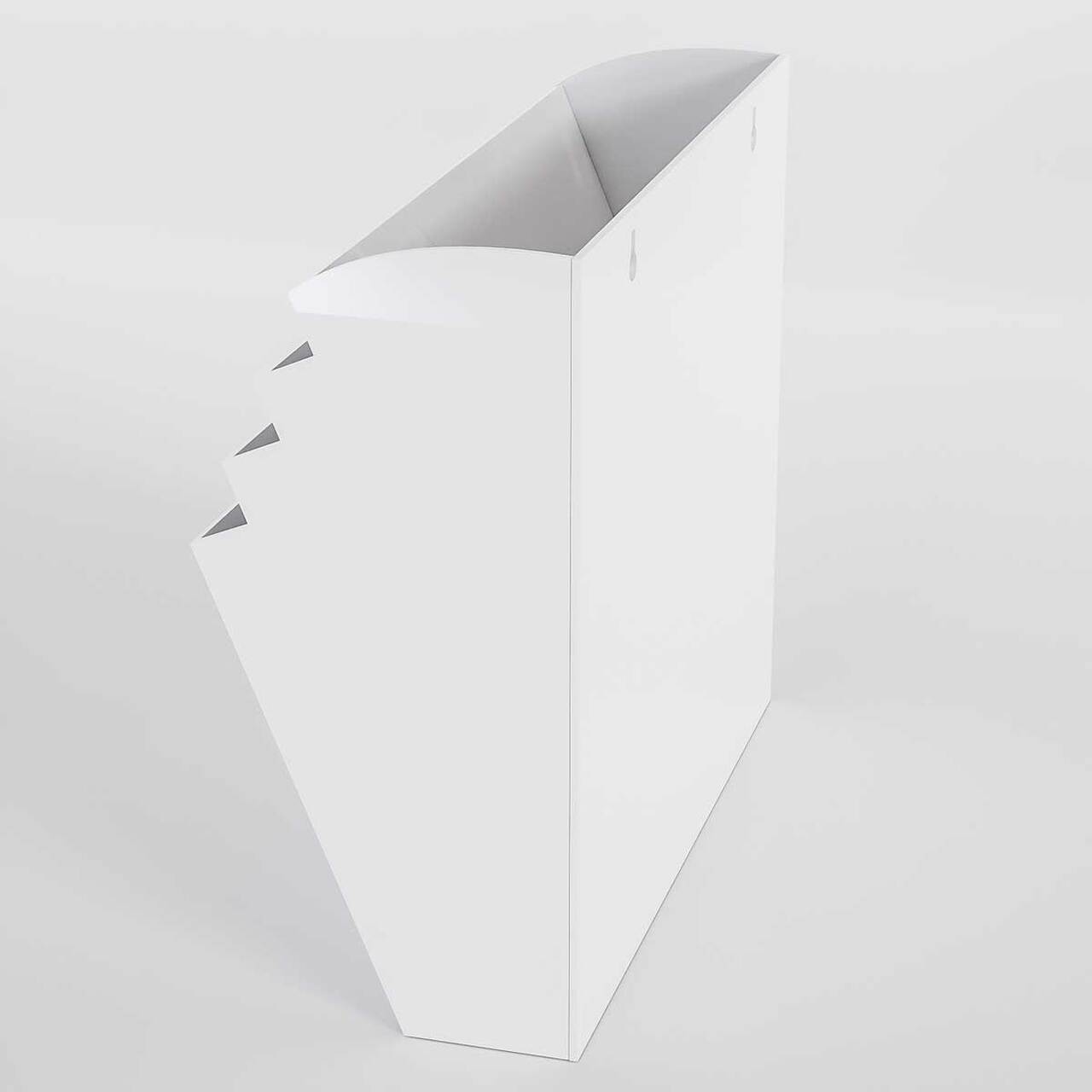 Suport de perete pentru broșuri, alb, cu 4 buzunare format A4( 210x297mm), landscape.