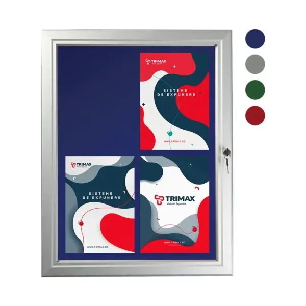 Avizier de velur cu sistem de inchidere-trimax