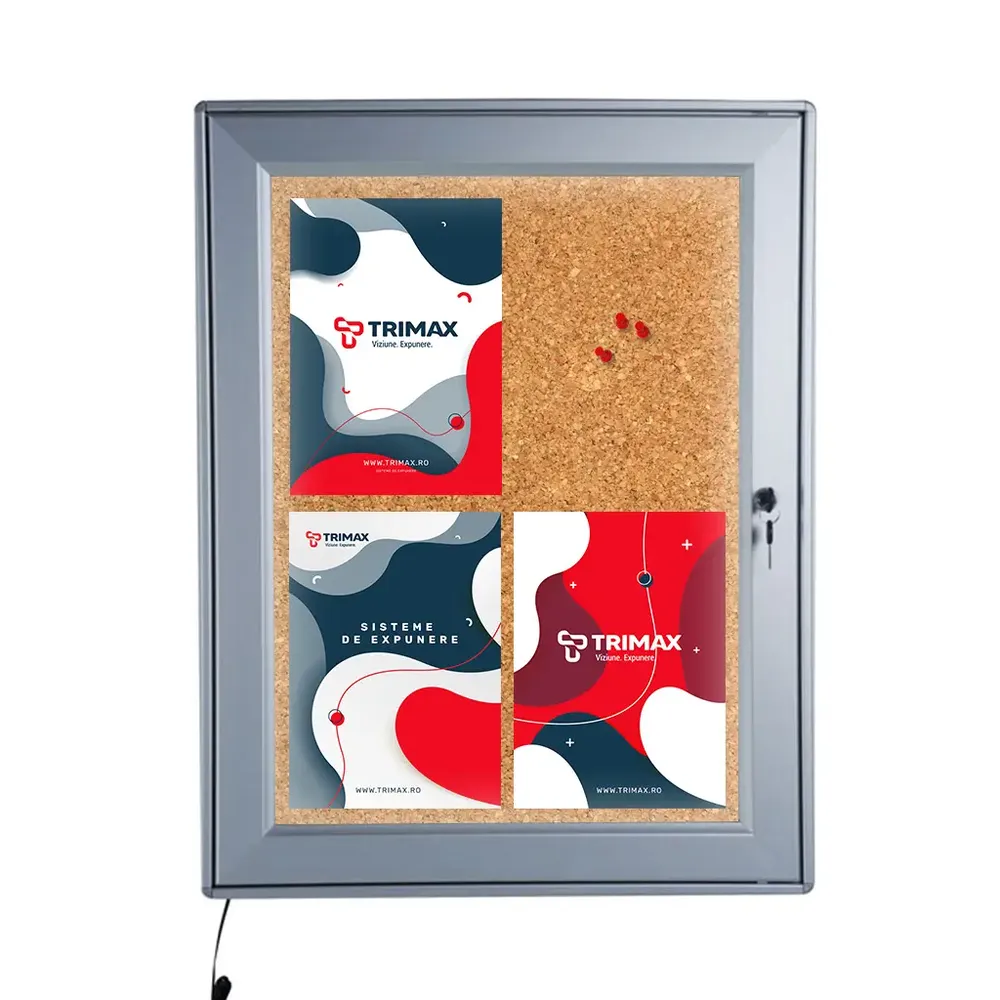 Avizier premium cu iluminare LED si sistem de inchidere-trimax