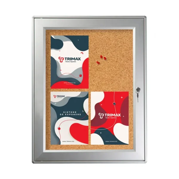 Avizier premium tip whiteboard cu sistem de inchidere-trimax