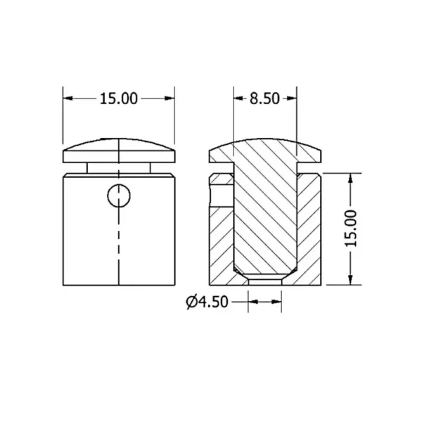 Distantier din Inox cu Sistem Antifurt Plat-trimax