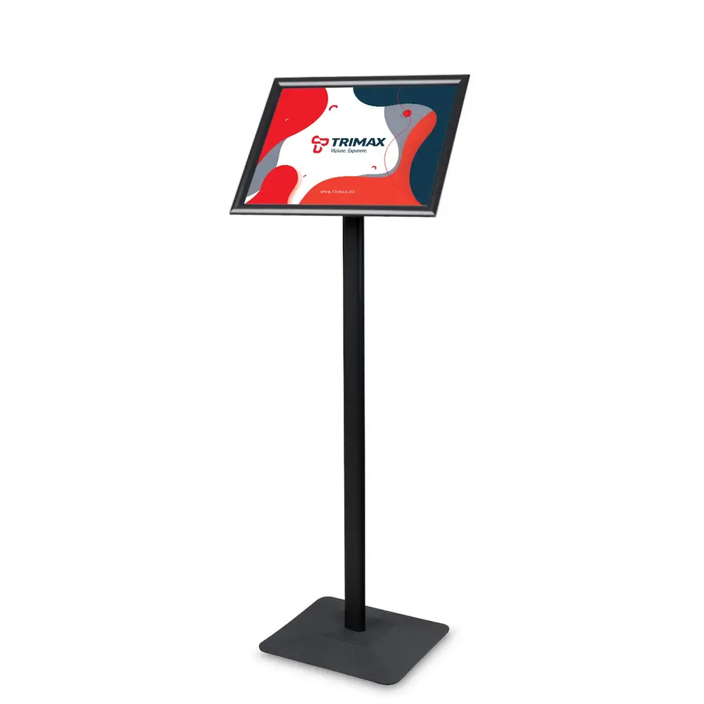 Info stand informativ/meniu premium de culoare neagra-trimax