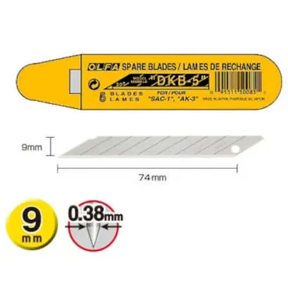 Lame de Rezervă 9 mm DKB-5 - OLFA®-trimax