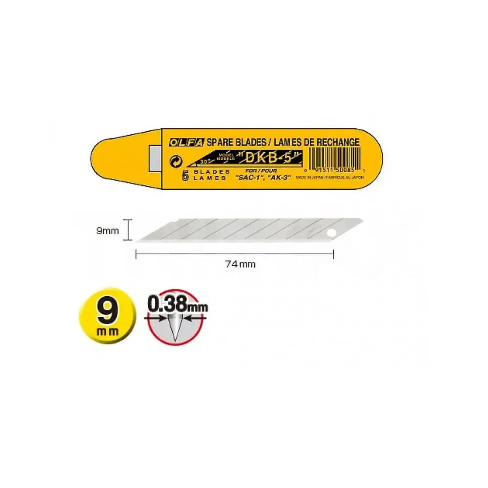 Lame de Rezervă 9 mm DKB-5 - OLFA®-trimax