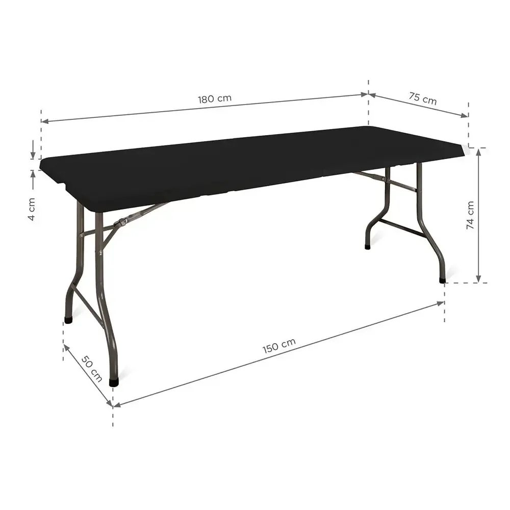 Masă Pliabilă Dreptunghiulară Neagră pentru Evenimente-trimax