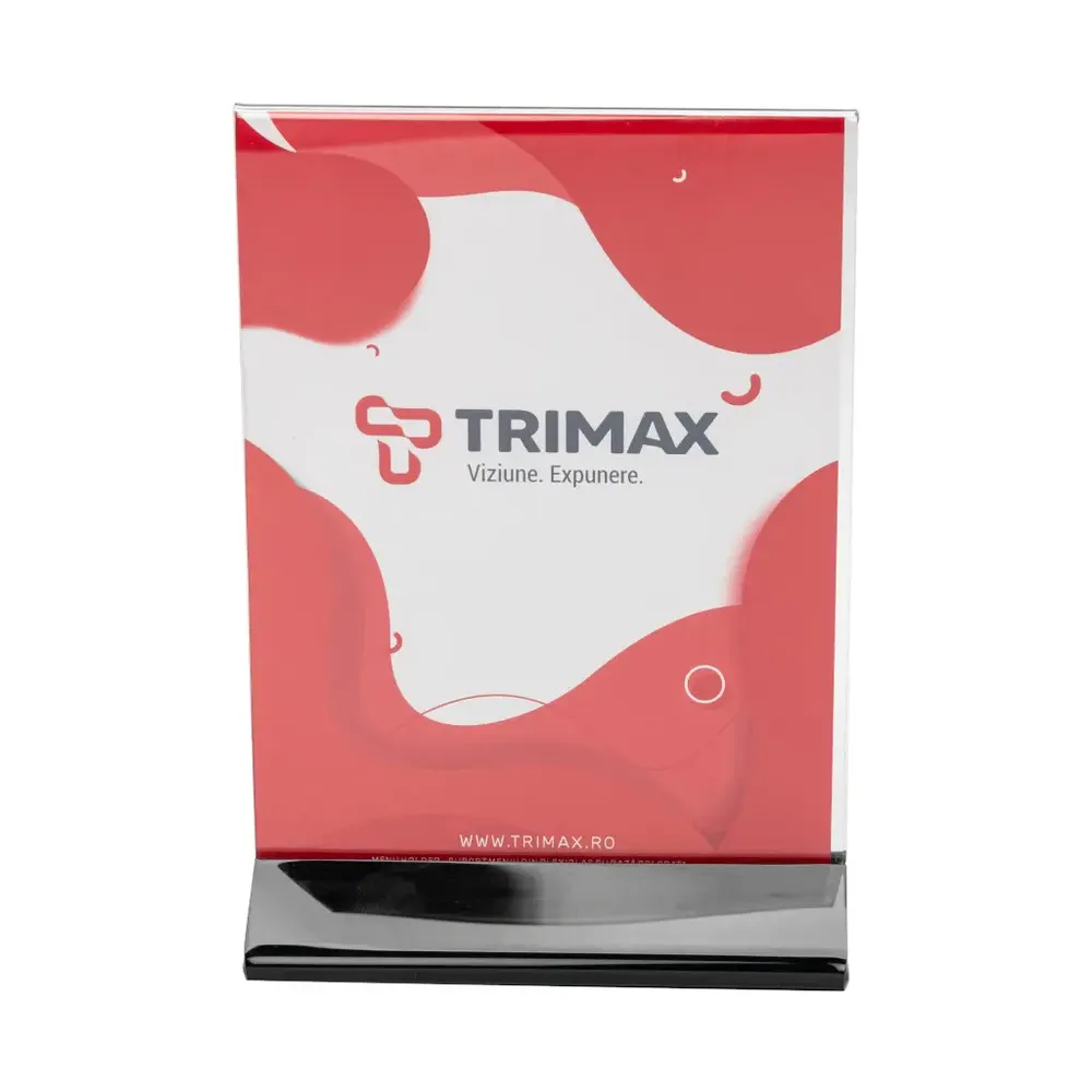 Menu Holder - Suport Meniu din Plexiglas cu Baza Colorata-trimax