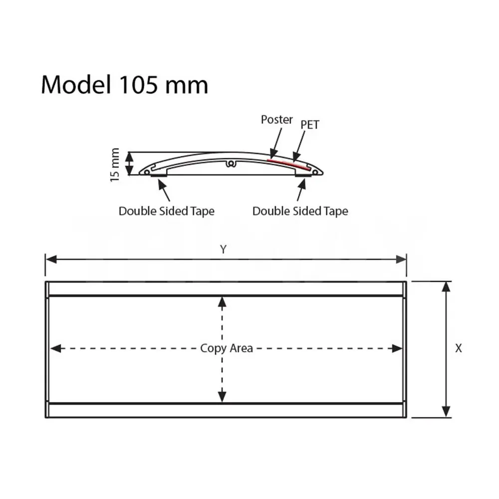 Placute directoriale convexe cu prindere pe usa sau perete h=105mm-trimax