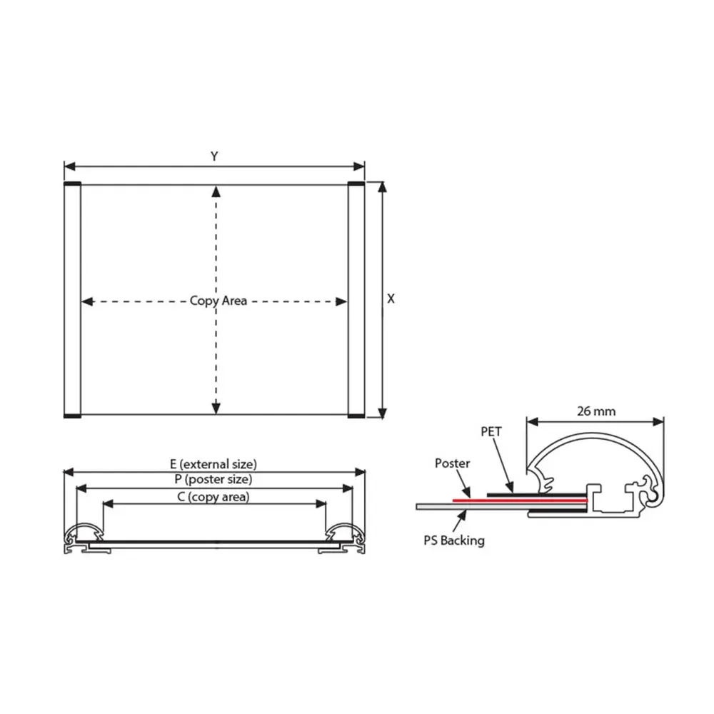 Placute pentru Usa sau Perete cu Profil 25mm-trimax