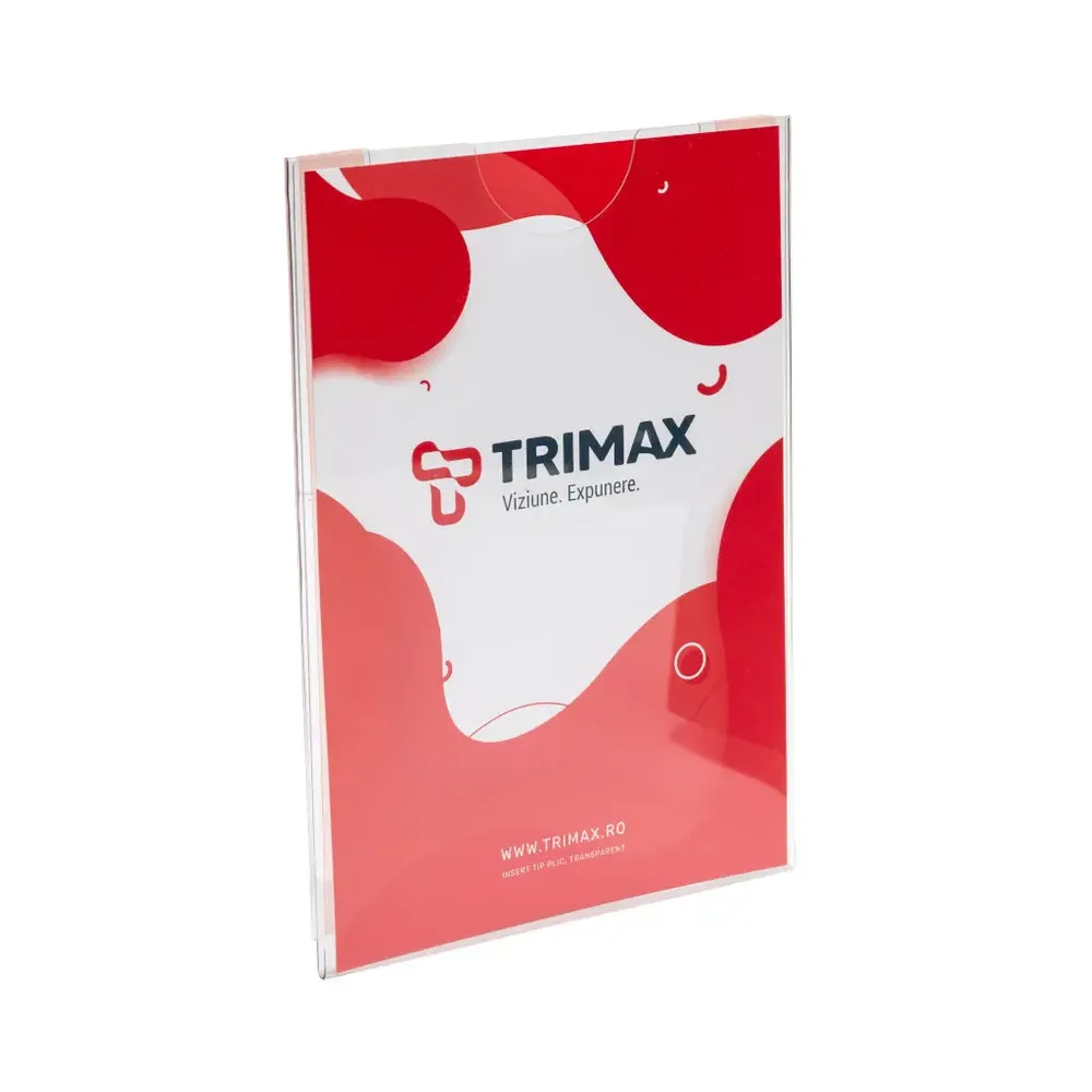 Sistem de afisare transparent, insert tip plic-trimax