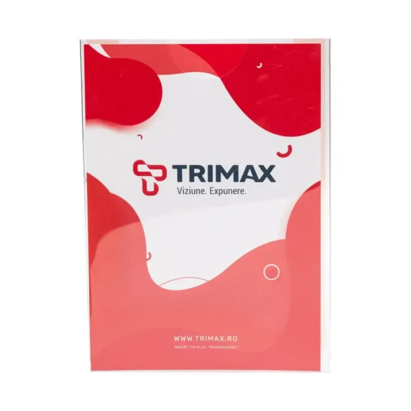 Sistem de afisare transparent, insert tip plic-trimax