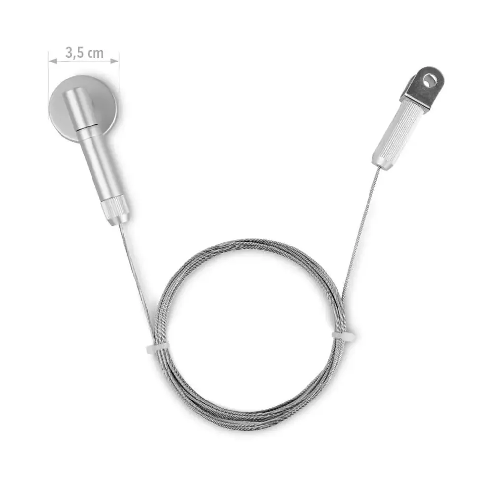 Sistem Premium de Afișaj pe Cablu cu prindere “Tavan-Placă” din Aluminiu Satinat și ajustabil pe înălțime-trimax