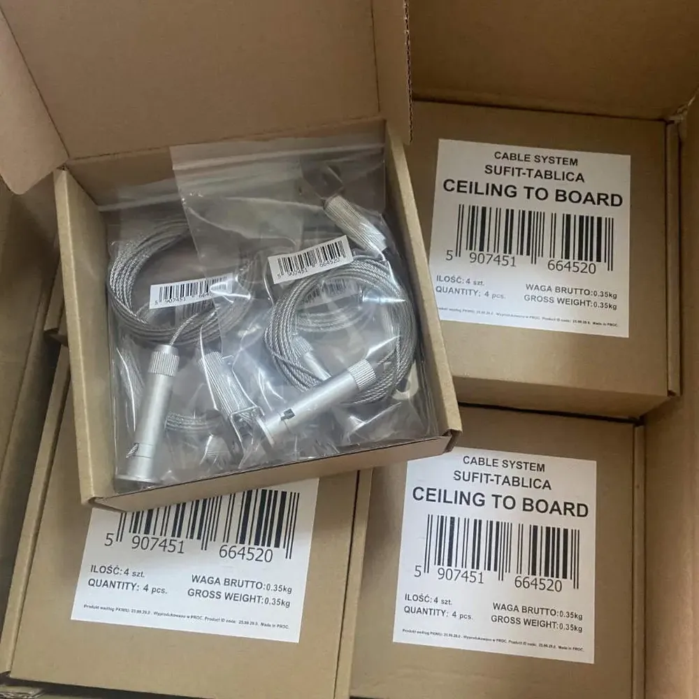 Sistem Premium de Afișaj pe Cablu cu prindere “Tavan-Placă” din Aluminiu Satinat și ajustabil pe înălțime-trimax