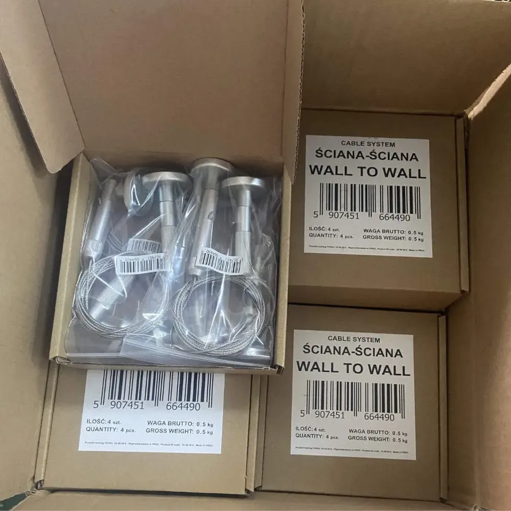 Sistem Premium de Afișaj pe Cablu cu prindere "Perete-Perete" din Aluminiu Satinat și ajustabil pe înălțime-trimax