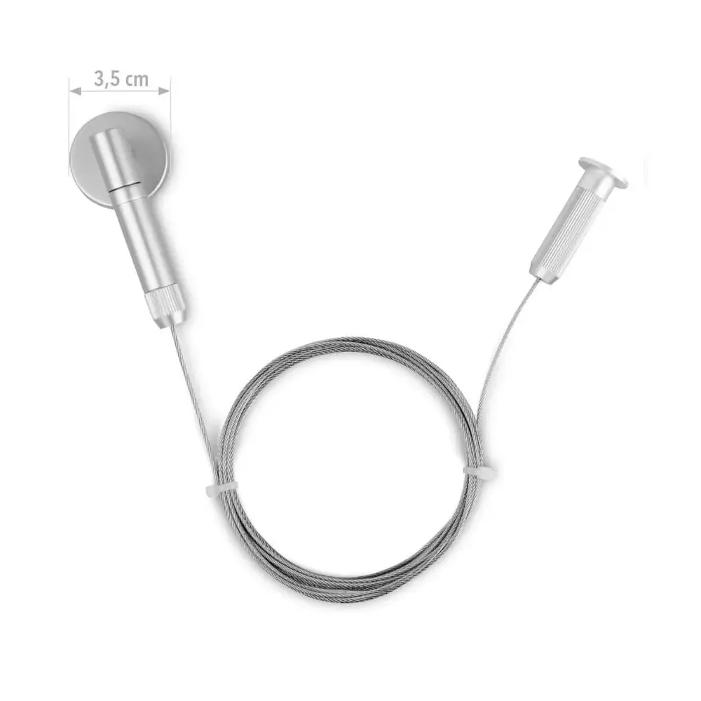 Sistem Premium de Afisaj pe Cablu cu prindere "Perete - Podea" din Aluminiu Satinat și ajustabil pe înălțime-trimax