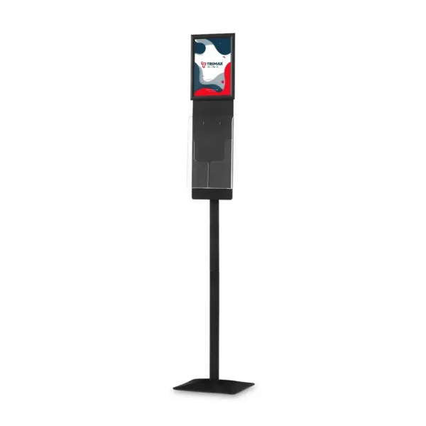 Stand informativ cu rama click si buzunar A4 pentru cataloage, brosuri, reviste-trimax