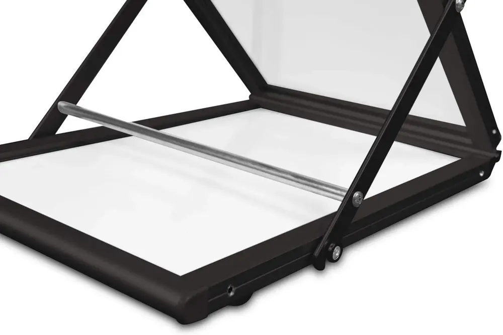 Suport brosuri Zig-Zag Negru, Pliabil, pentru Evenimente + Geantă Transport Cadou-trimax