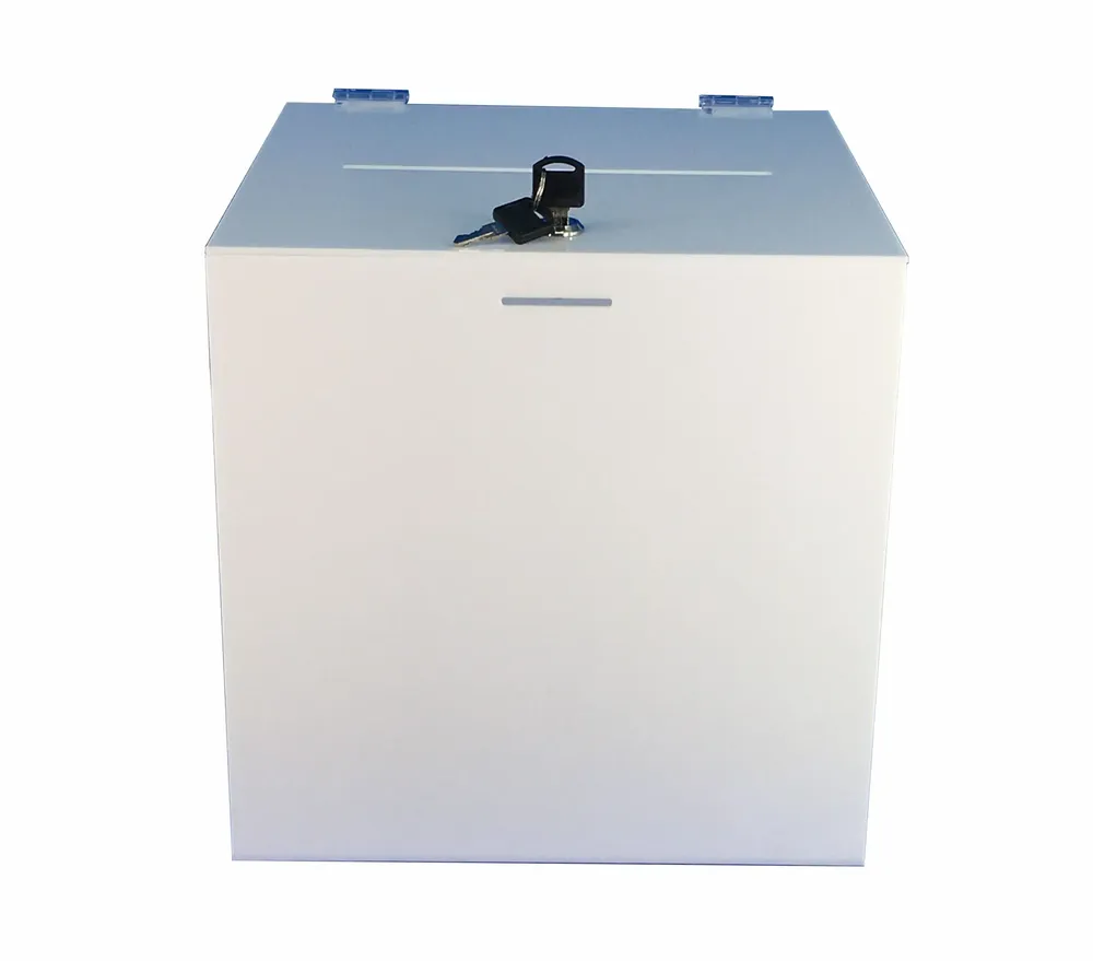 Urna transparenta din plexiglass pentru sugestii sau donatii-trimax