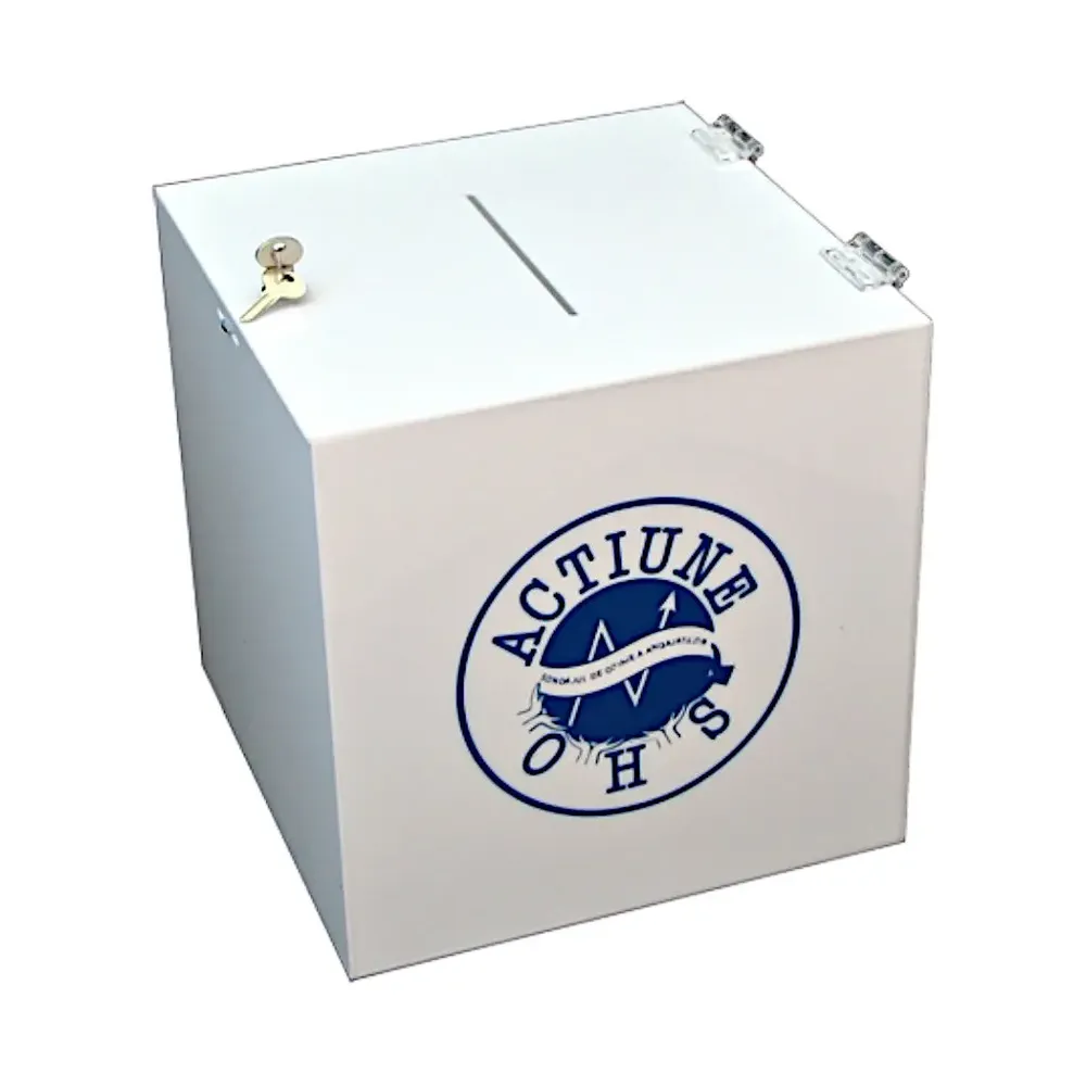 Urna transparenta din plexiglass pentru sugestii sau donatii-trimax