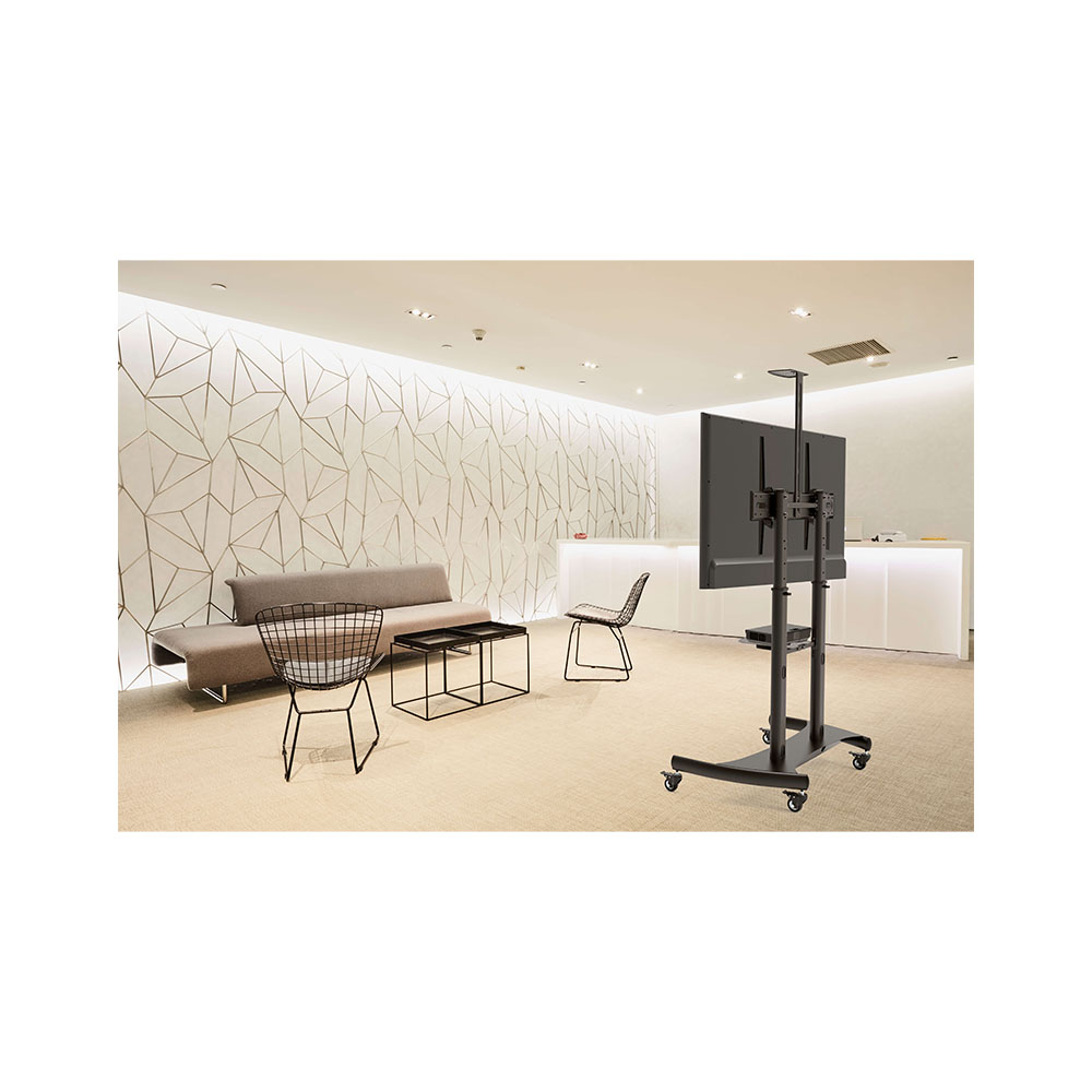 Stand TV mobil cu doua polite(max.5kg/polita) Blackmount TBM-T100, diagonale 60"-100", max. 100 kg