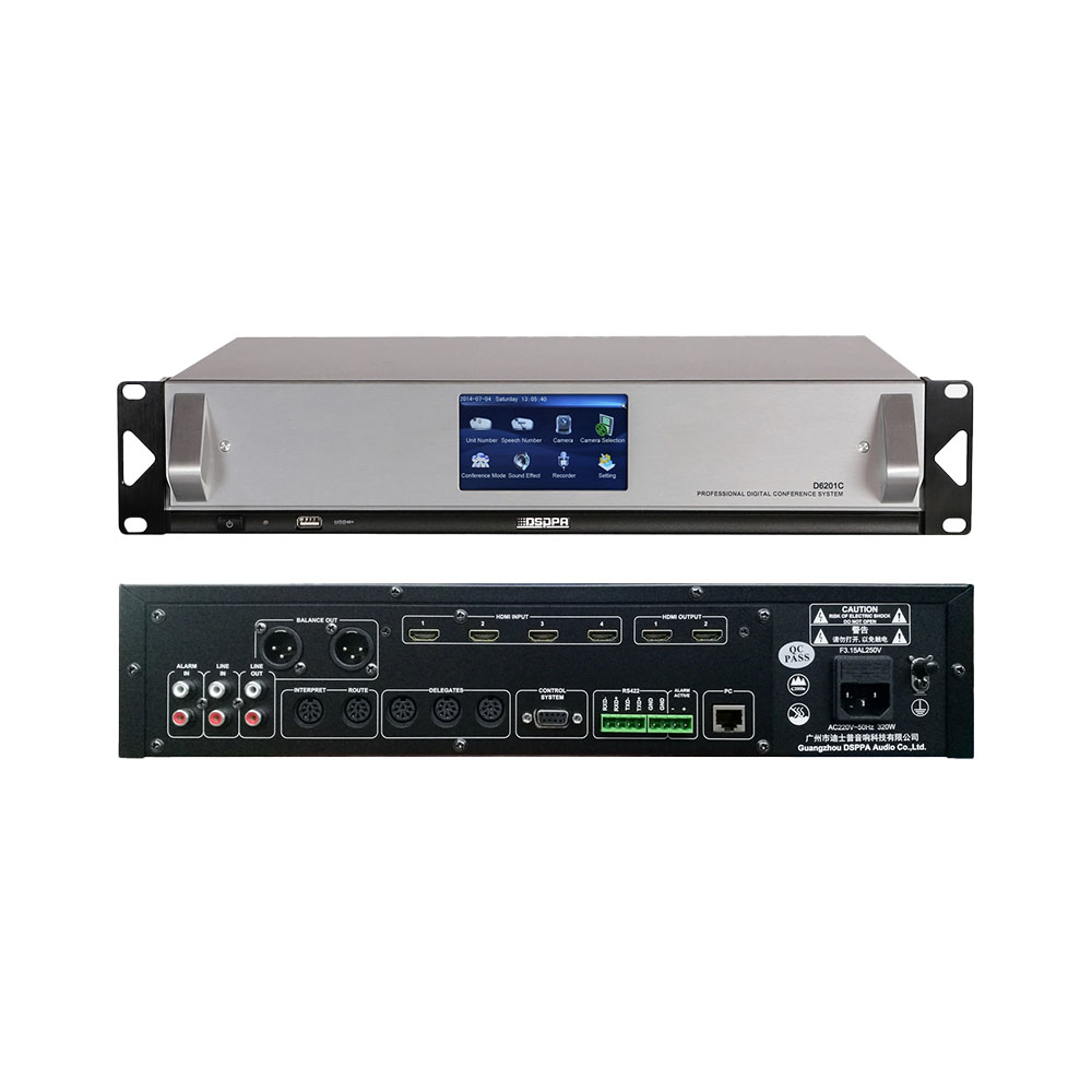 Controller Inteligent seamless de Audioconferinta DSPPA D6201C, cu ecran touch de 4.3"