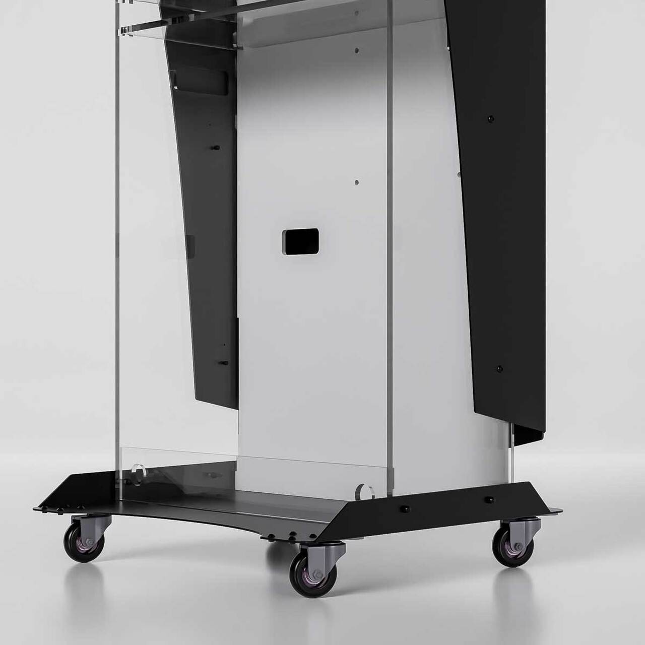 Pupitru Digital Dr. LECTERN, pentru conferințe, din plexiglas transparent, cu televizor