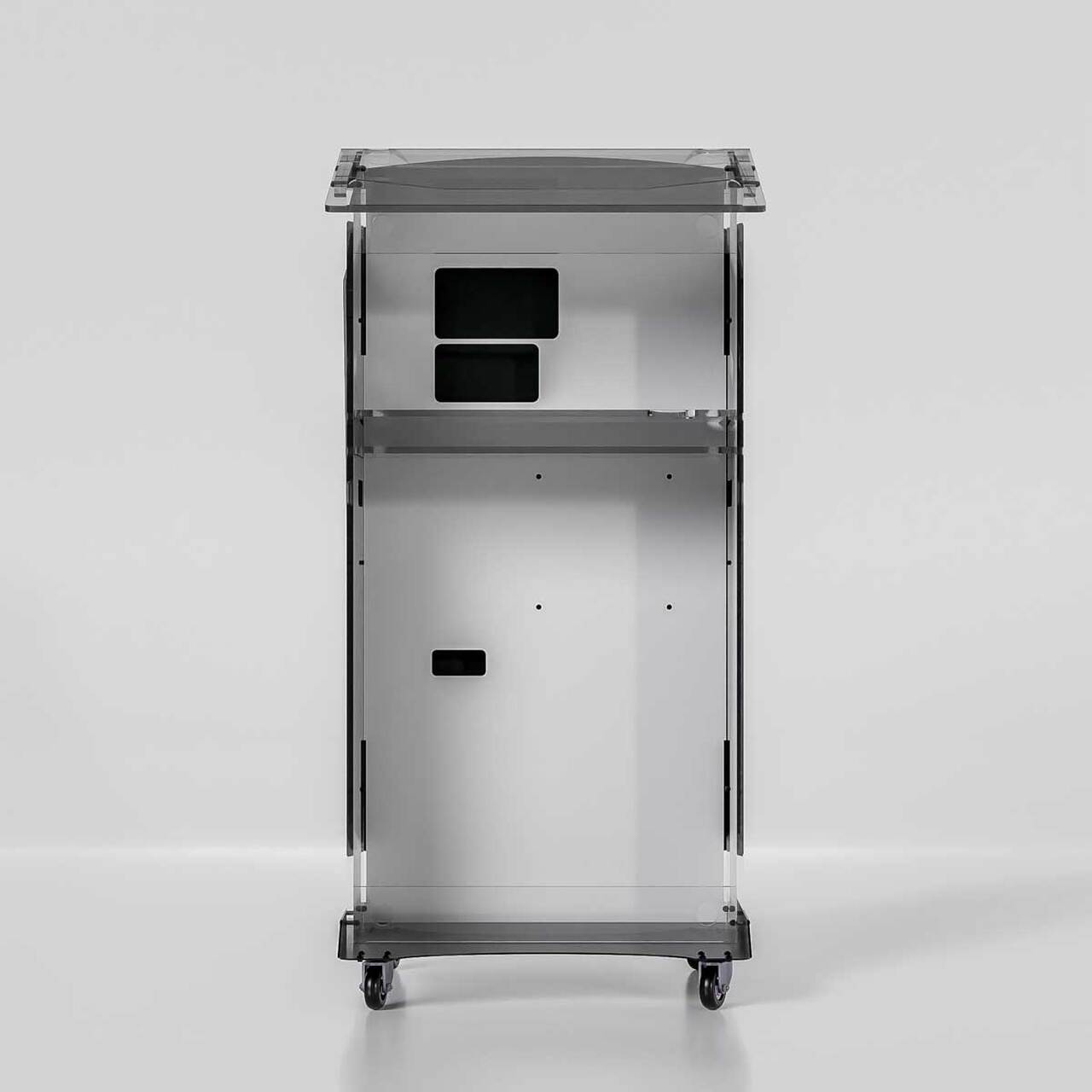 Pupitru Digital Dr. LECTERN, pentru conferințe, din plexiglas transparent, cu televizor