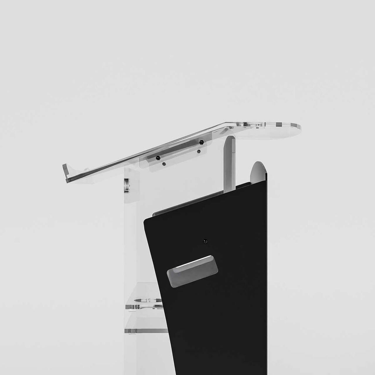 Pupitru Digital Dr. LECTERN, pentru conferințe, din plexiglas transparent, cu televizor