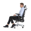 Scaun Ergonomic Lukas-H, negru, spatar mesh, translatie sezut, spatar si suport lombar reglabil