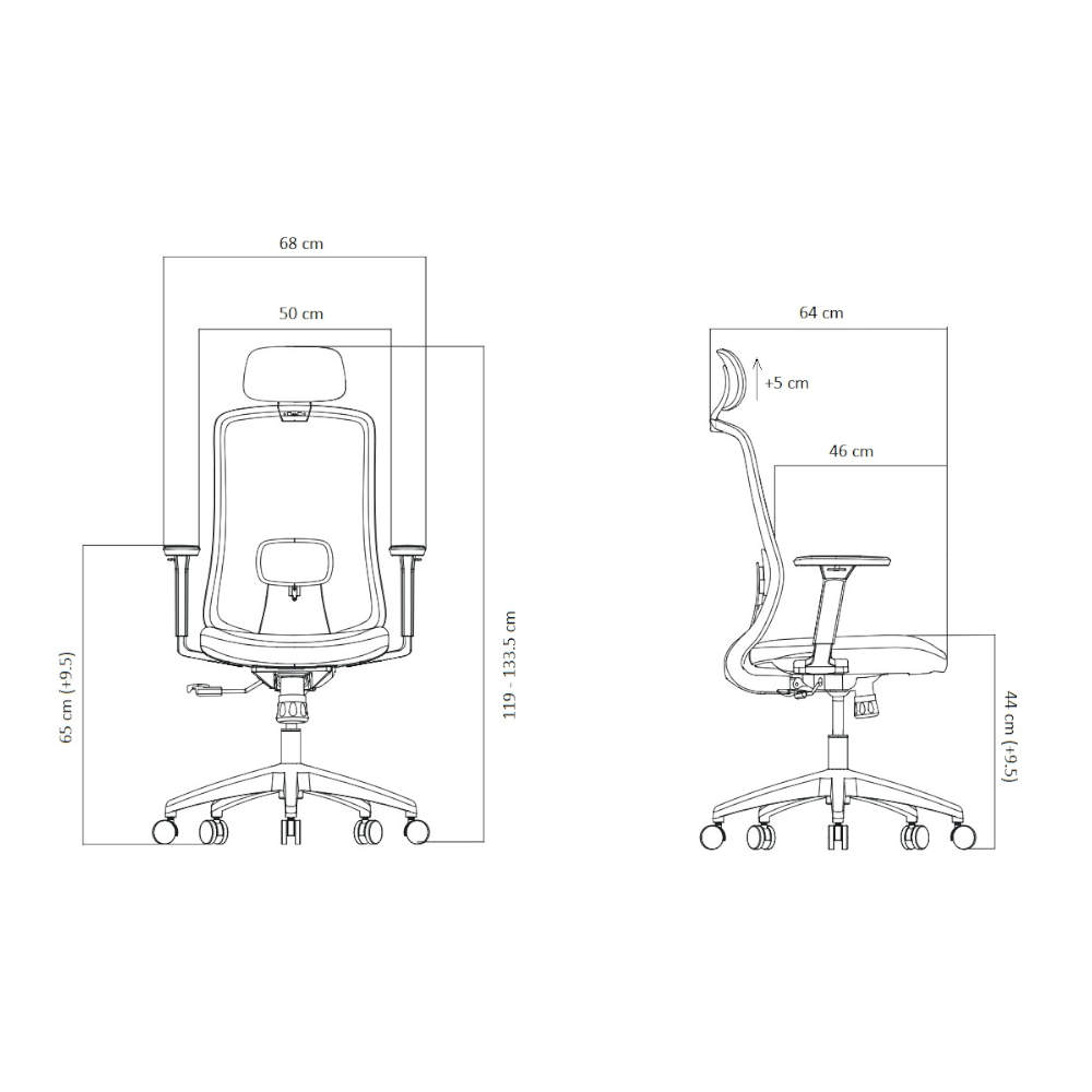 Scaun Ergoplus Rovo, brate 3D, mecanism syncron, suport lombar reglabil, tetiera reglabila