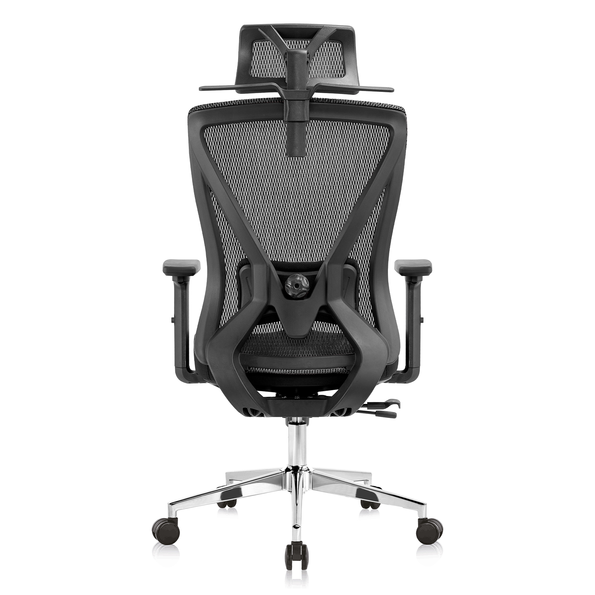 Scaun Ergonomic Lukas-H, negru, spatar mesh, translatie sezut, spatar si suport lombar reglabil
