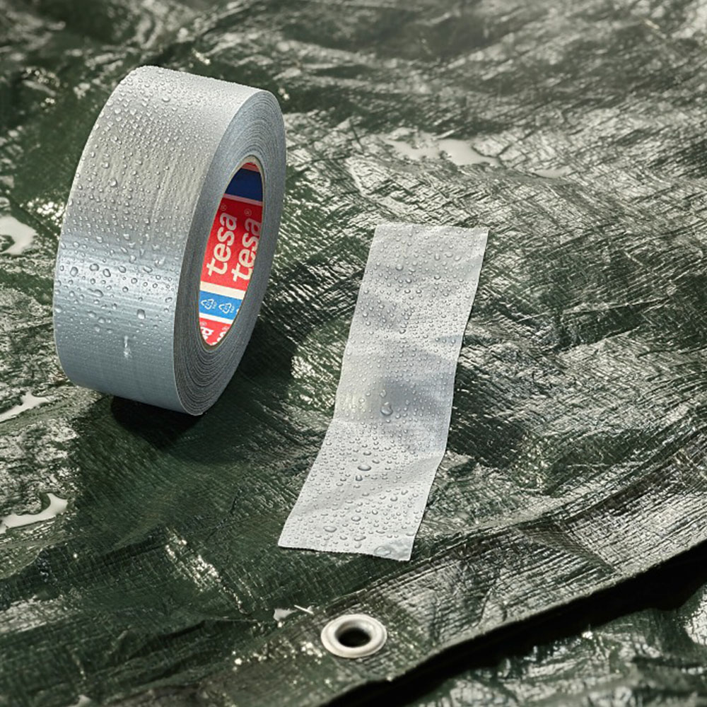 tesa® 60462 50 m x 50 mm Bandă Adezivă Textilă Albă, Neagră sau Gri